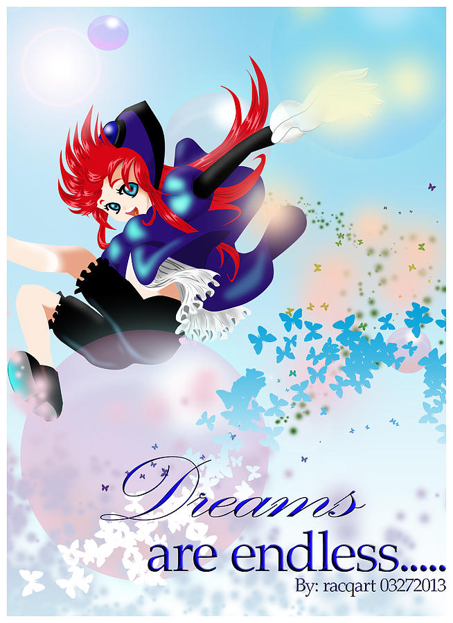 Anime Girl Digital Art - Go up to your dream by Racquel Delos Santos