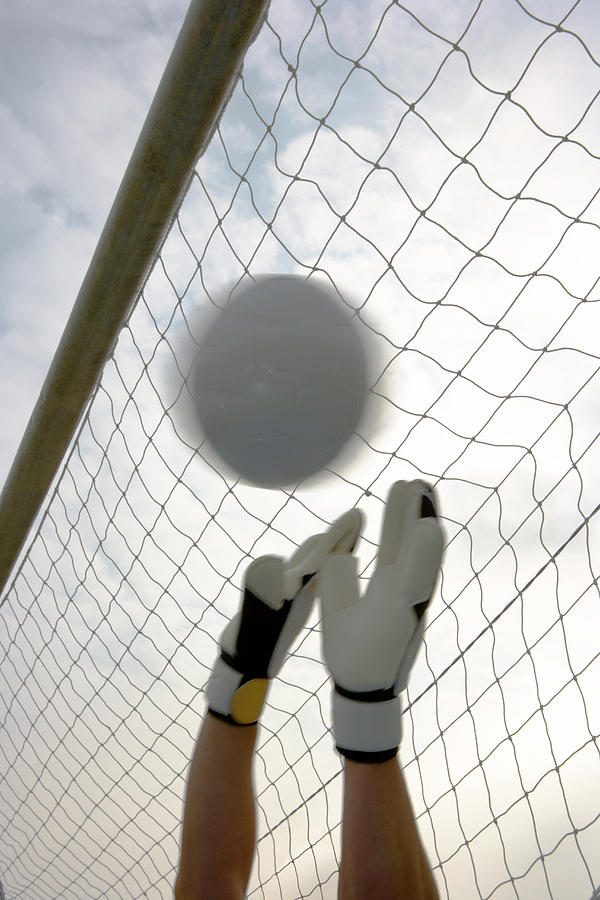 Football Photograph - Goalkeepers Hands by Gustoimages/science Photo Library