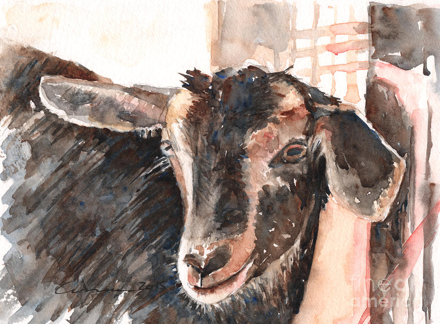 Goat Painting by Claudia Hafner