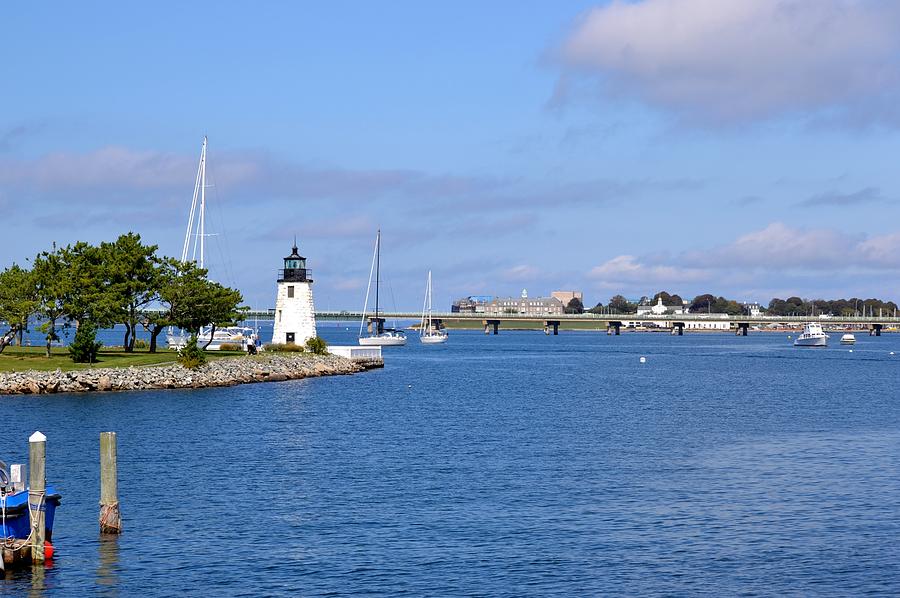 Goat Island Lighthouse In Newport Rhode Island Photograph by Krystal Goldie