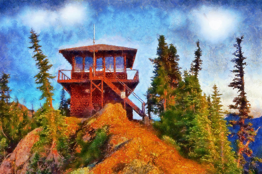 Gobblers Knob Fire Lookout Digital Art by Kaylee Mason - Fine Art America