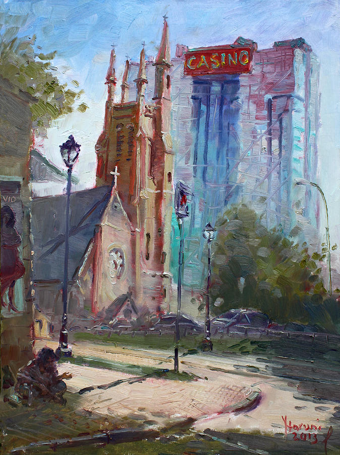 City Painting - God and the Devil and I by Ylli Haruni