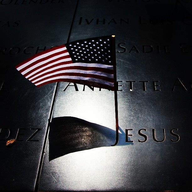 God Bless America. 911 Memorial , Nyc Photograph by Janet Fung