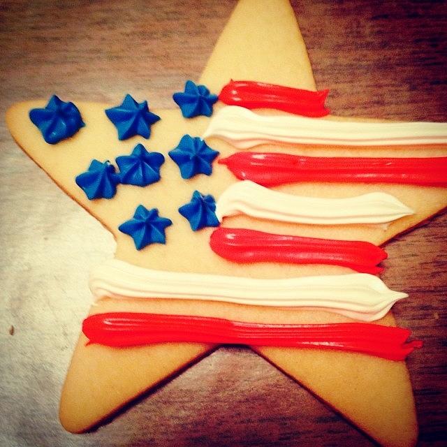 God Bless America And Christmas Cookies Photograph by Carly Edwards