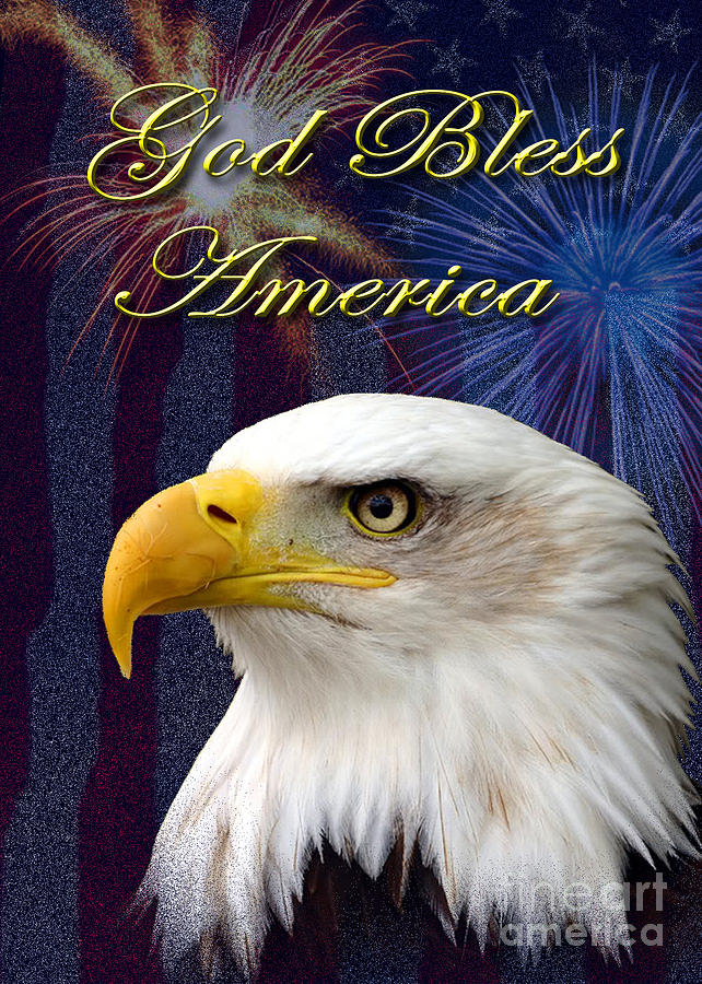 Eagle Photograph - God Bless America Eagle by Jeanette K