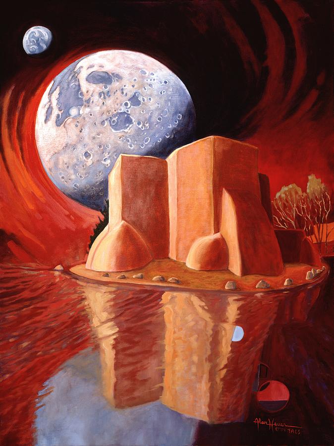 Cool Painting - God Is In The Moon by Art West
