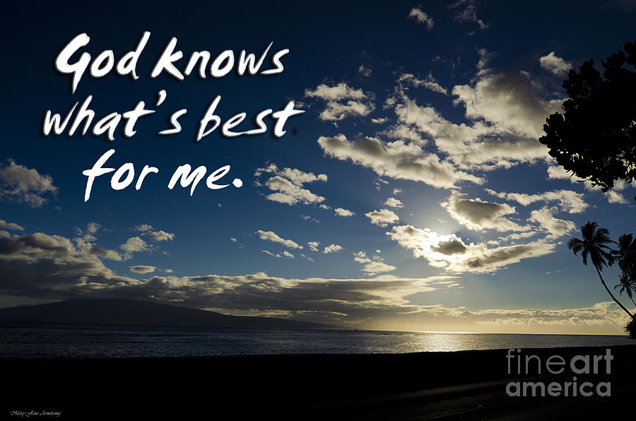 God Knows Whats Best For Me. Photograph by Mary Jane Armstrong