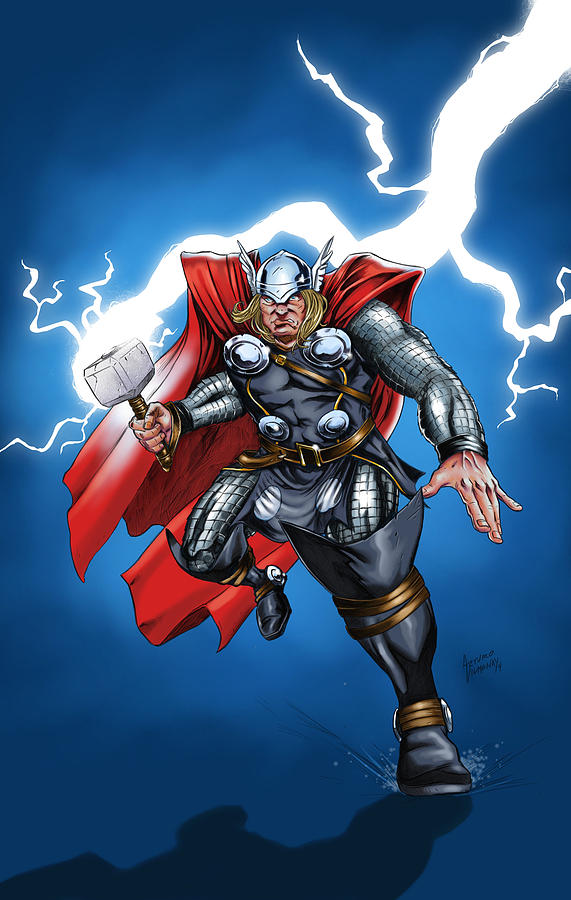 God of Thunder Painting by Arturo Vilmenay - Fine Art America