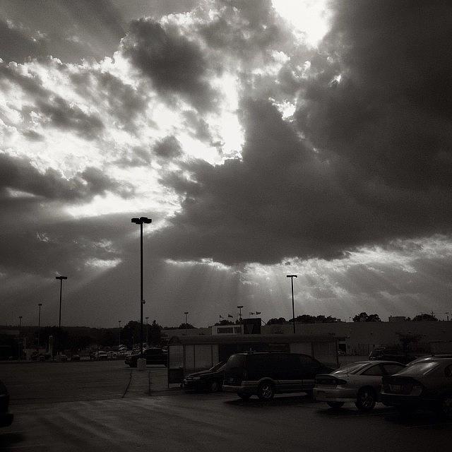 Sunset Photograph - God Rays At Walmart Parking Lot! by Eduardo Tavares
