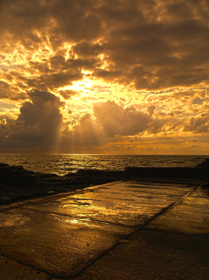 Sunset Photograph - God Rays by Meir Ezrachi