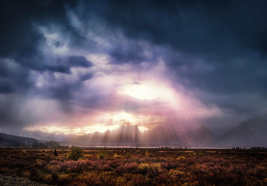 God Rays Over The Grand Tetons Photograph by Matt Anderson Photography