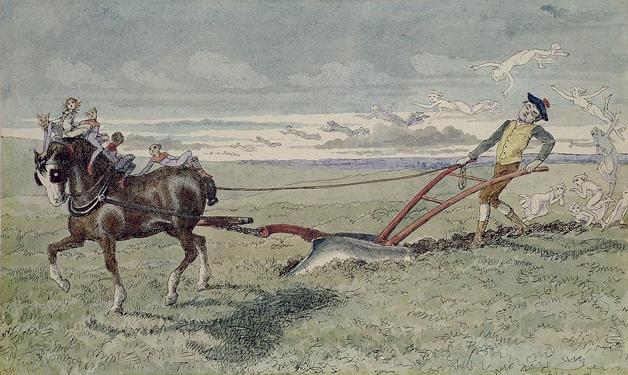 God Speed The Plough Drawing by Charles Altamont Doyle
