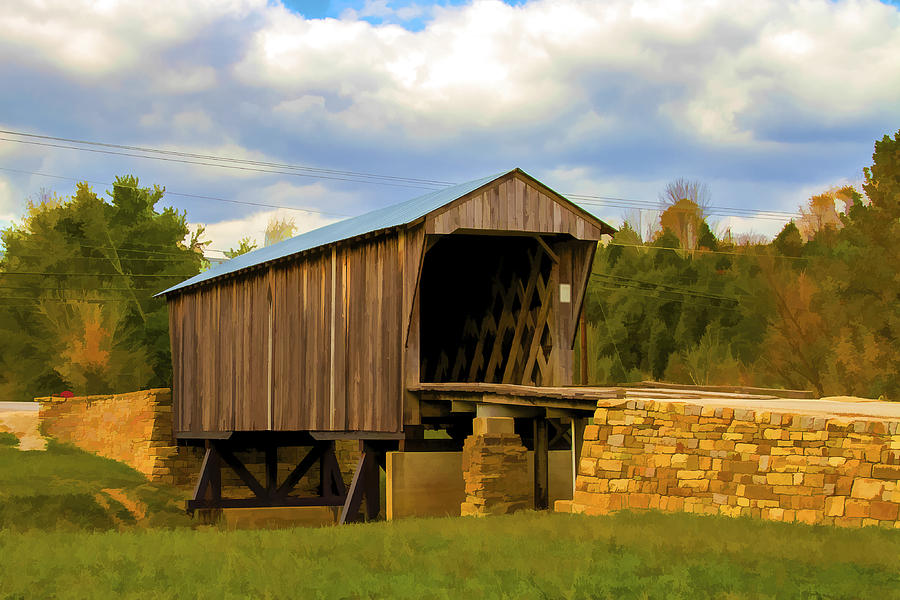 Fall Photograph - Goddard Covered Bridge 1 by Jack R Perry