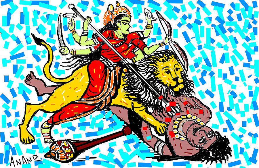 Goddess Durga Digital Art by Anand Swaroop Manchiraju