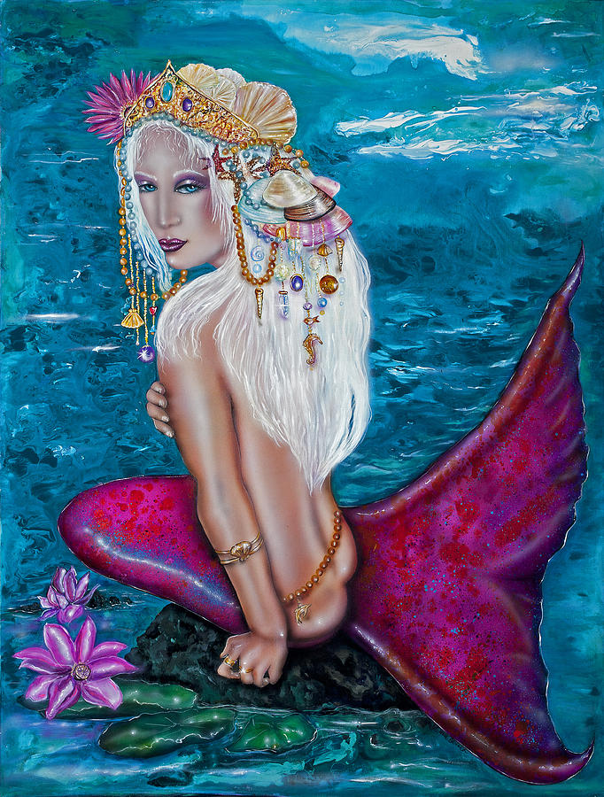 Mermaid Painting - Goddess of the Sea by Ilene Satala