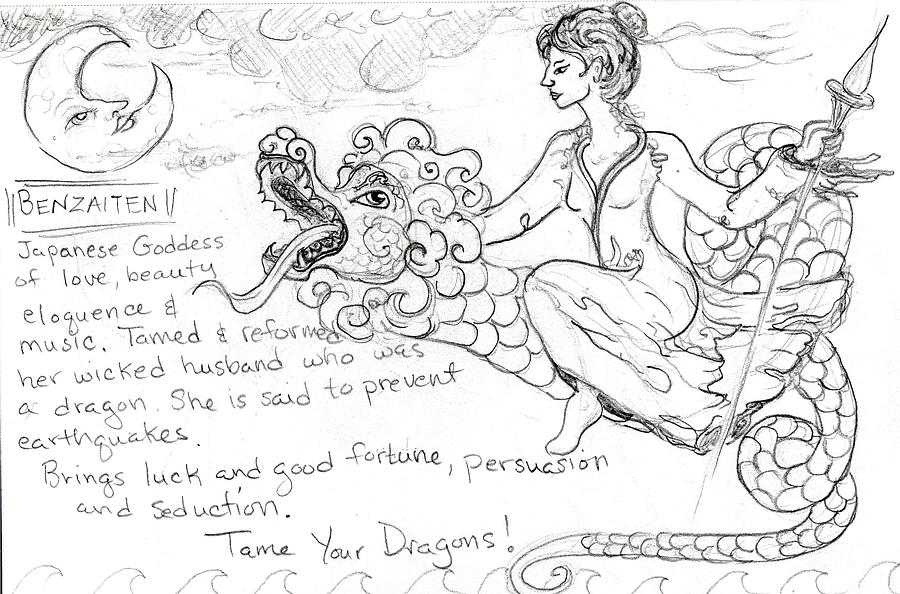 Goddess Sketch 15 Drawing by Suzan  Sommers