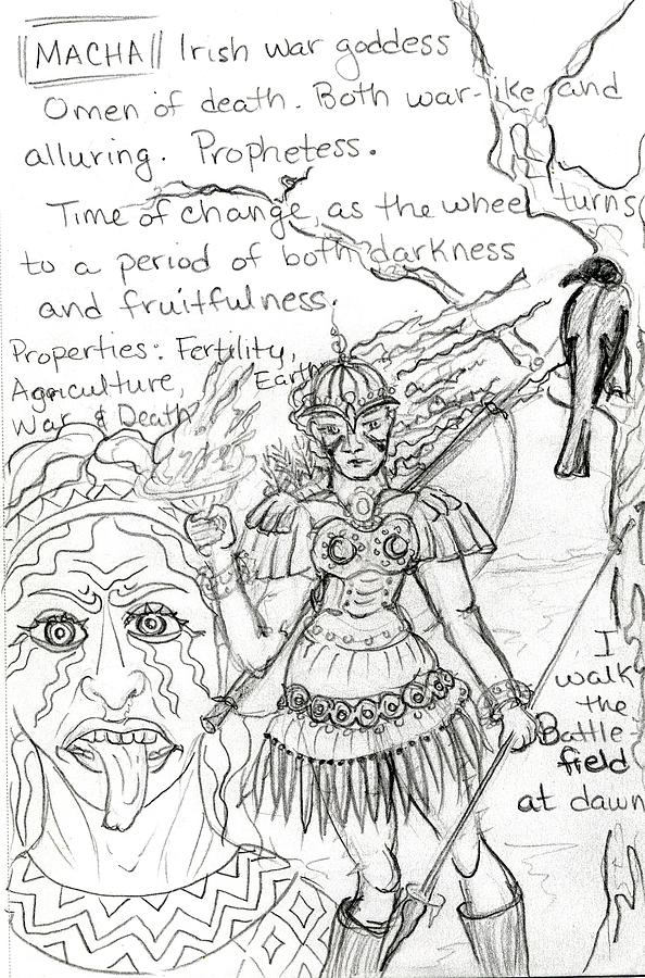 Goddess Sketch 17 Drawing by Suzan  Sommers