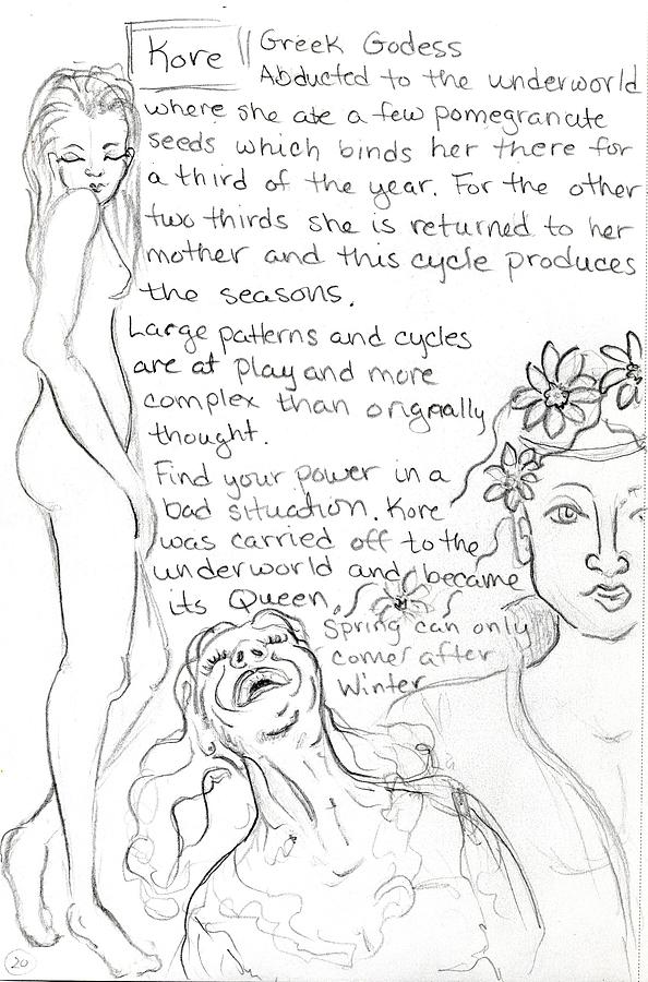 Goddess Sketch 20 Drawing by Suzan  Sommers