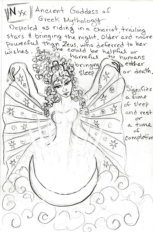 Goddess Sketch 21 Drawing by Suzan  Sommers
