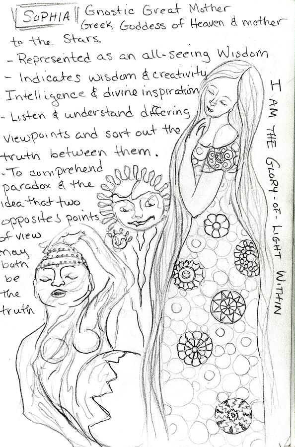 Goddess Sketch 27 Drawing by Suzan  Sommers