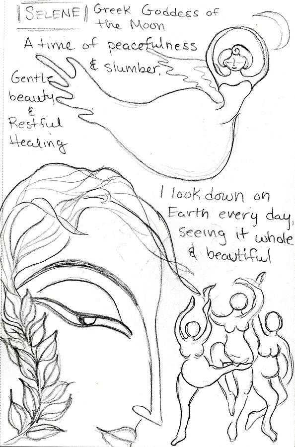 Goddess Sketch 31 Drawing by Suzan  Sommers
