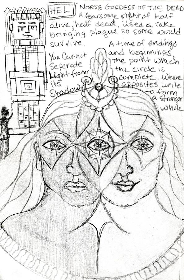 Goddess Sketch 32 Drawing by Suzan  Sommers