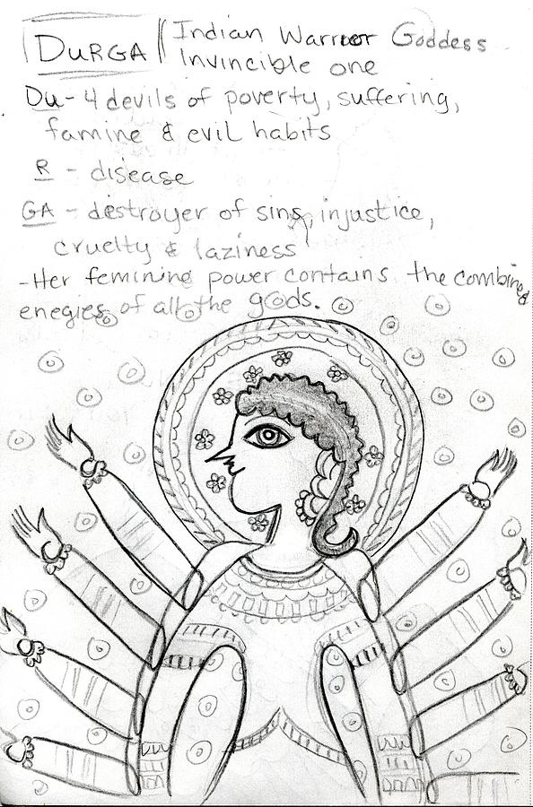 Goddess Sketch 34 Drawing by Suzan  Sommers