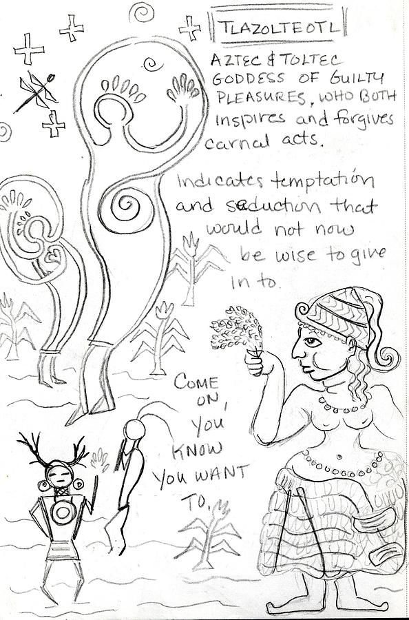 Goddess Sketch 38 Drawing by Suzan  Sommers