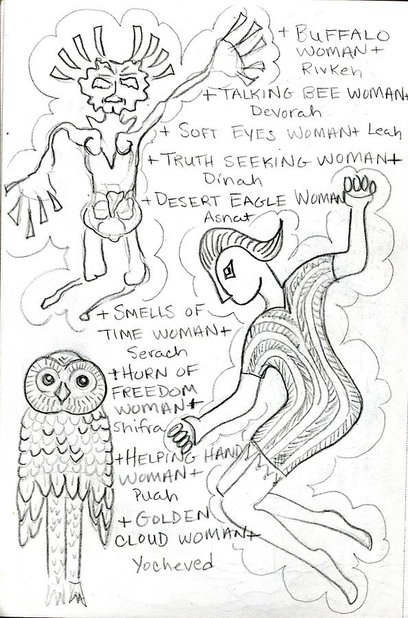 Goddess Sketch 42 Drawing by Suzan  Sommers
