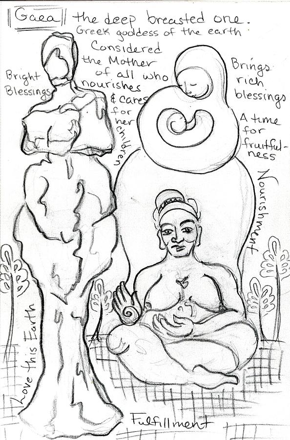 Goddess Sketch 5 Drawing by Suzan  Sommers
