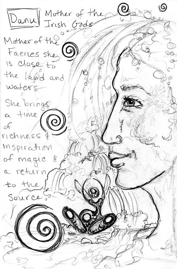 Goddess Sketch 7 Drawing by Suzan  Sommers