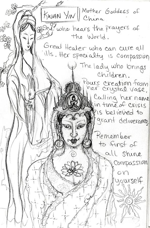 Goddess Sketch 9 Drawing by Suzan  Sommers