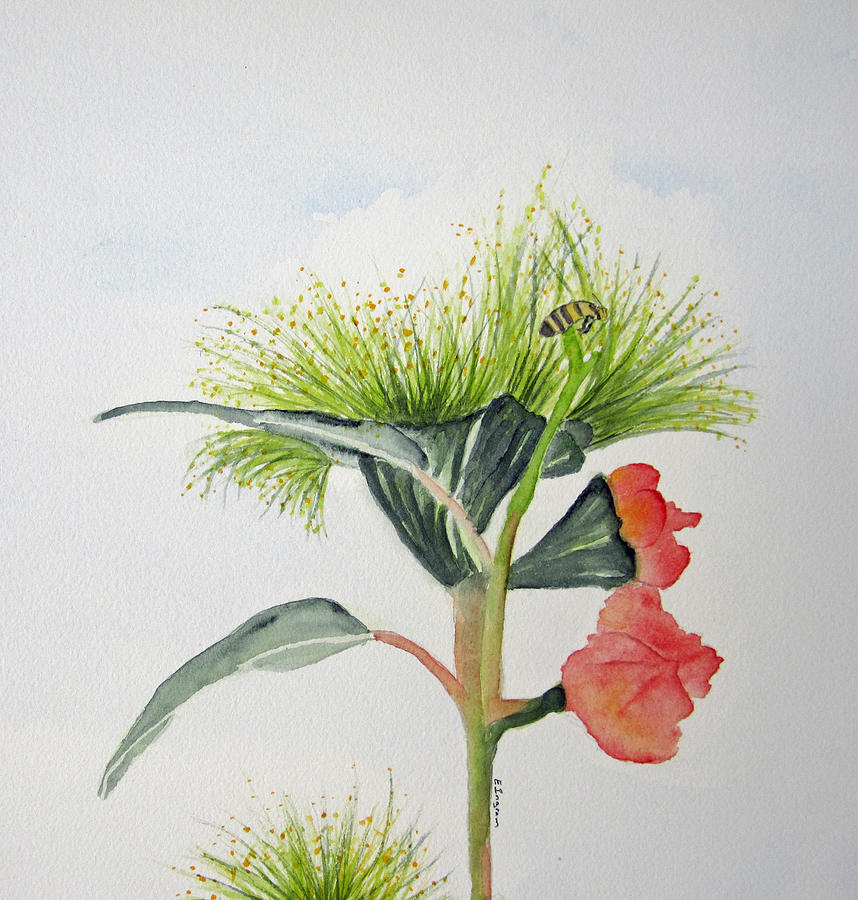Flowering Gum Tree Painting by Elvira Ingram