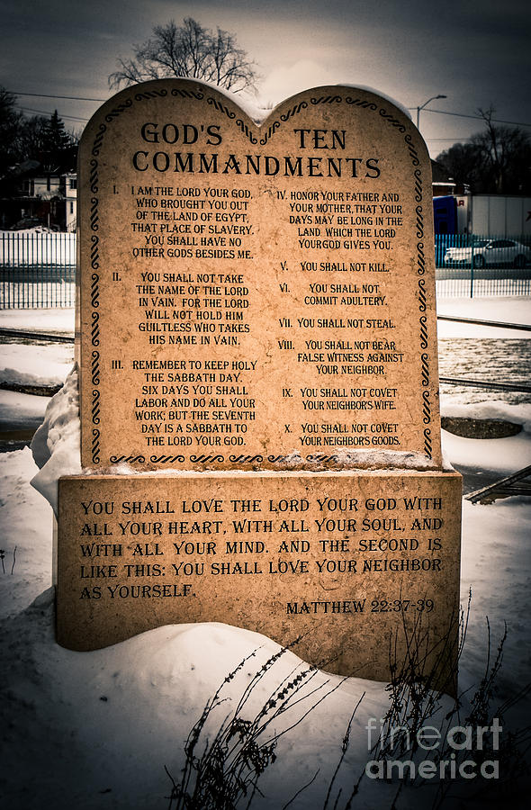 Gods Ten Commandments Photograph by Grace Grogan