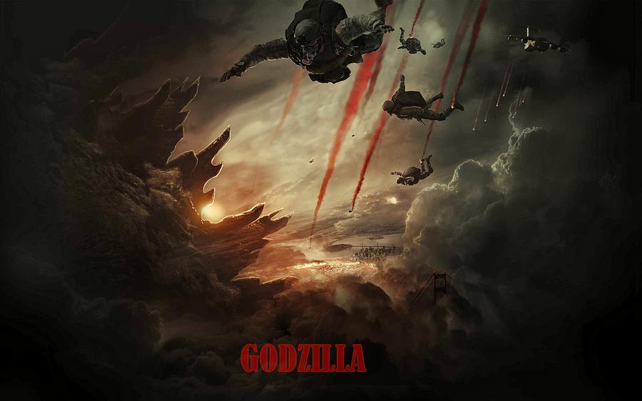 Godzilla 2014 C Digital Art by Movie Poster Prints