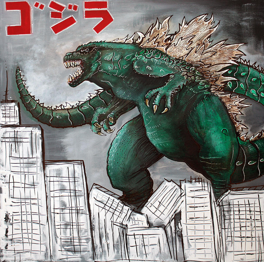 Godzilla Gojira Painting by Laura Barbosa