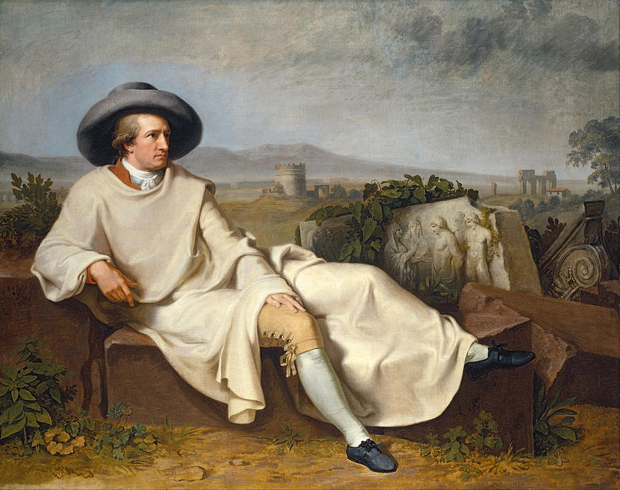 Johann Heinrich Wilhelm Tischbein Painting - Goethe in the Roman Campagna by Johann Heinrich Wilhelm Tischbein