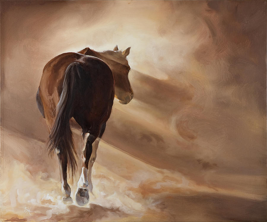 Horse Painting - Goin Home by Sunnie Holland Sheff