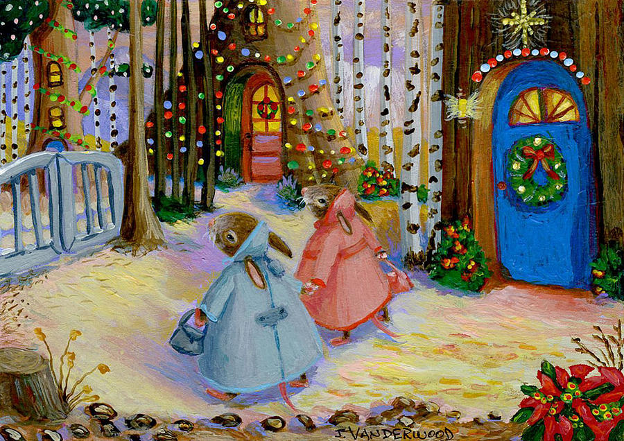 Going Christmas Shopping Painting by Jacquelin L Westerman