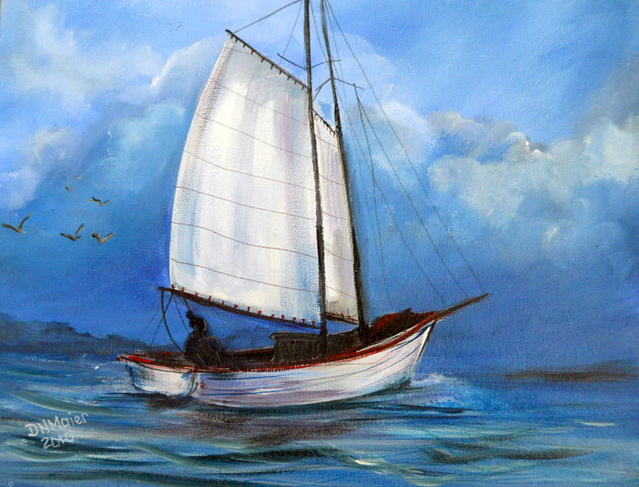 Fish Painting - Going Fishing by Dorothy Maier