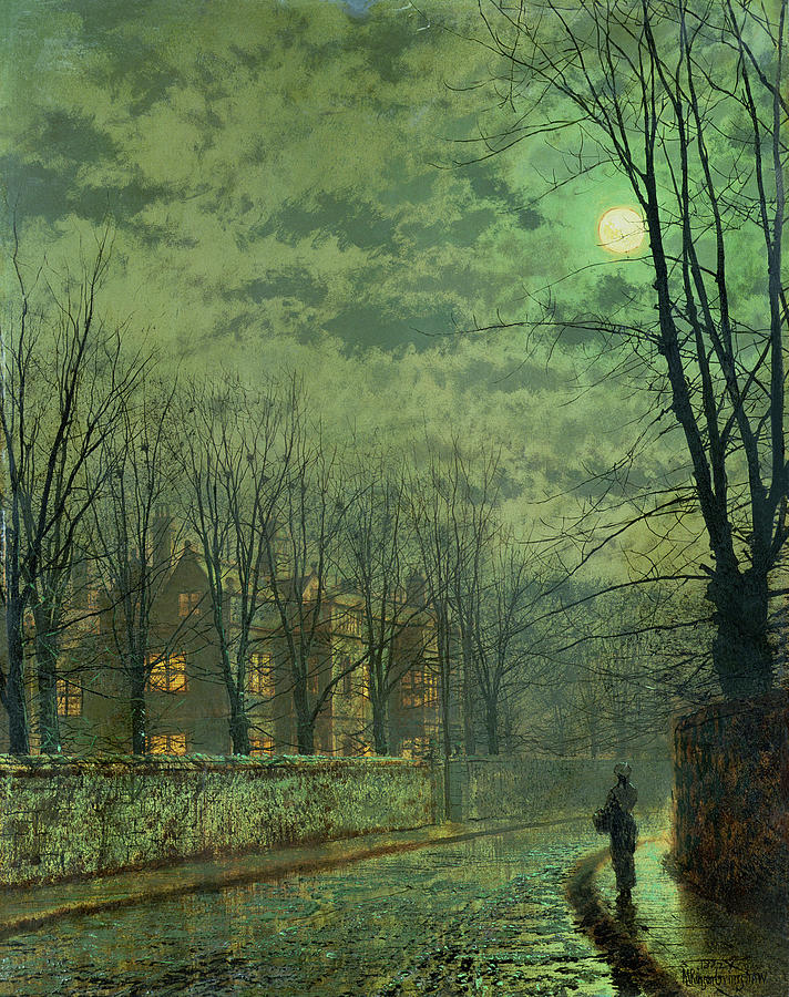 Going Home By Moonlight Painting by John Atkinson Grimshaw