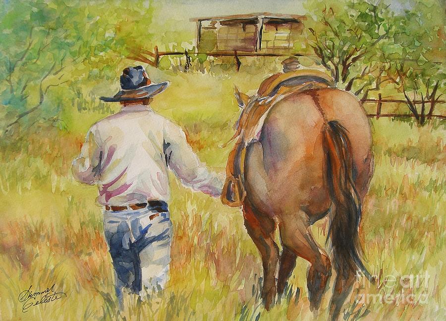 Horse Painting - Going Home by Summer Celeste