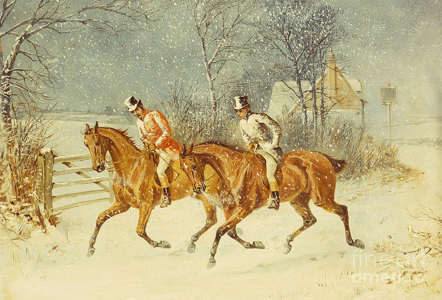 Going Out in a Snowstorm Painting by Henry Thomas Alken