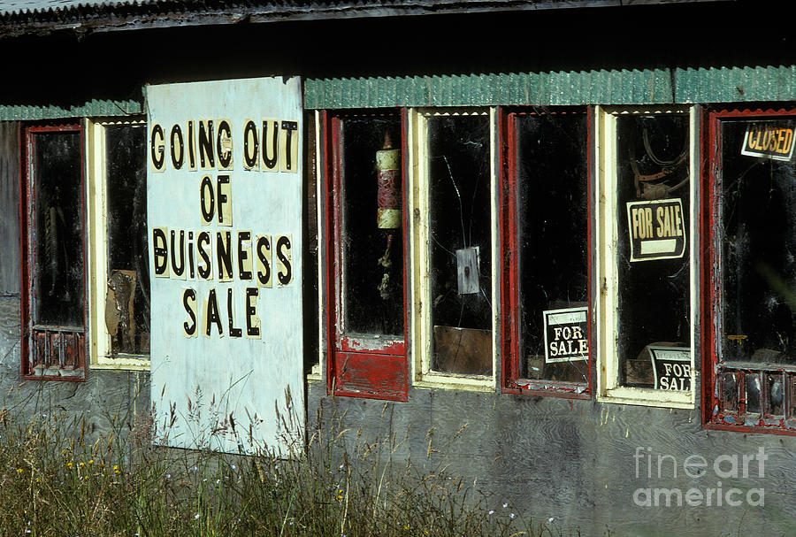 Going Out Of Business Sign Photograph by Ron Sanford