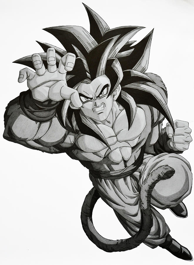 Goku Ssj4 Drawing By Arjuna Enait Pixels Merch