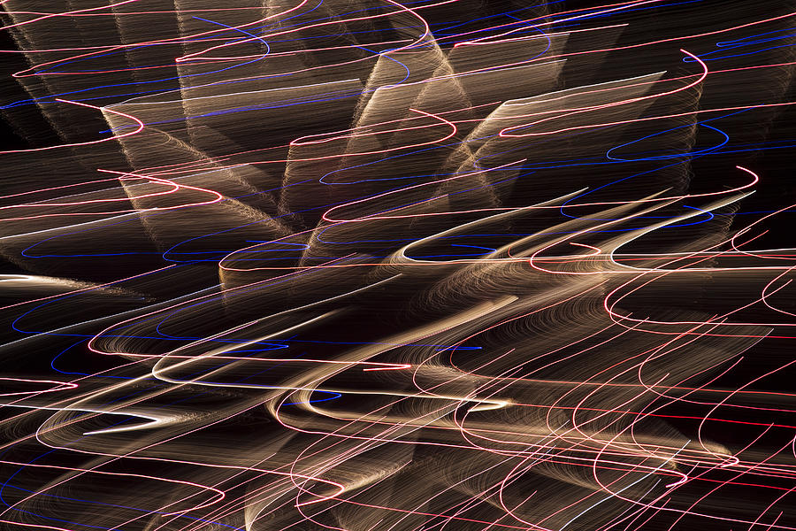 Pattern Photograph - Gold Abstract Lights by Garry Gay