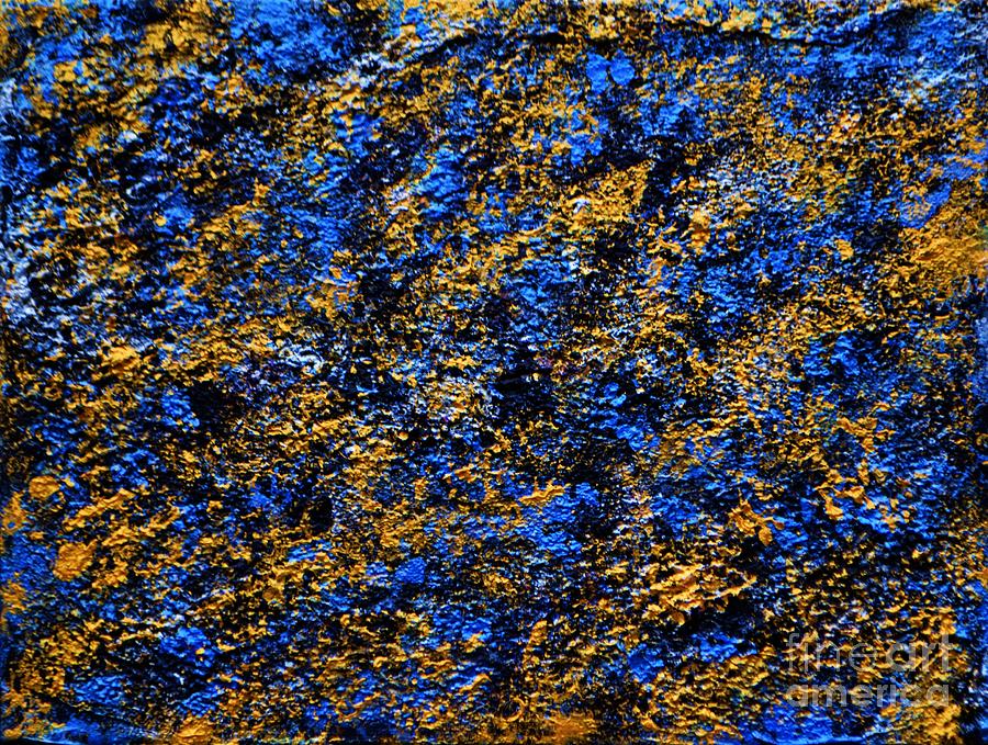 Gold and Blue  Painting by P Dwain Morris