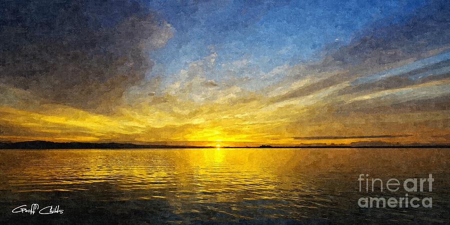 Gold And Blue - Sunrise At Sea Photograph