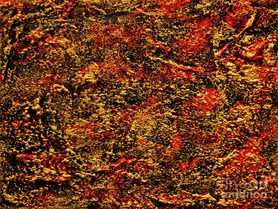 Gold and Red Wall Painting by P Dwain Morris