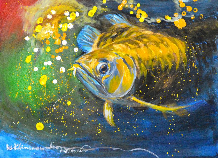 Gold Arowana Painting by Wiriya Klinsaowakon